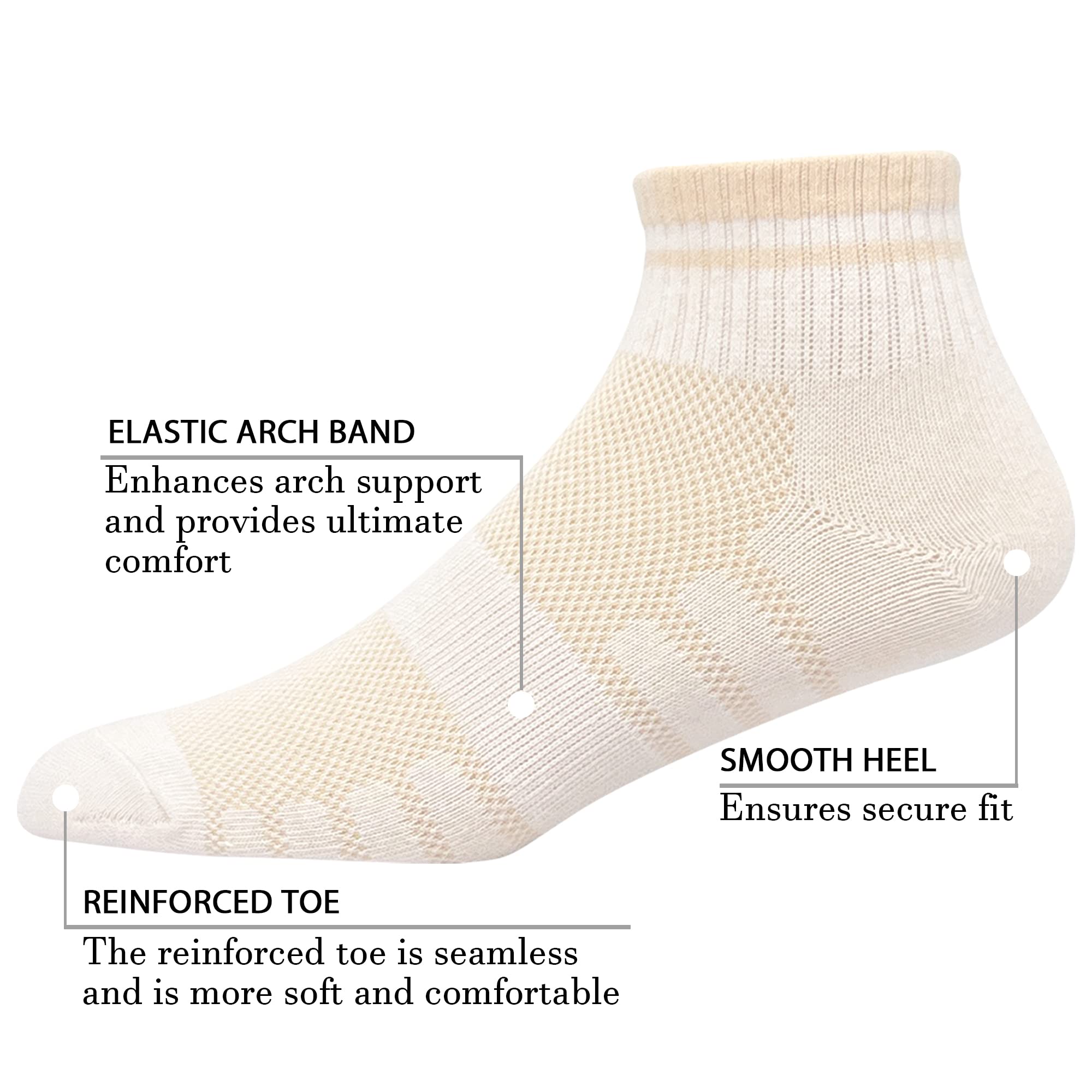 6 Pairs Women's Soft Breathable Cotton Thin Low Cut Ankle Athletic Running Socks