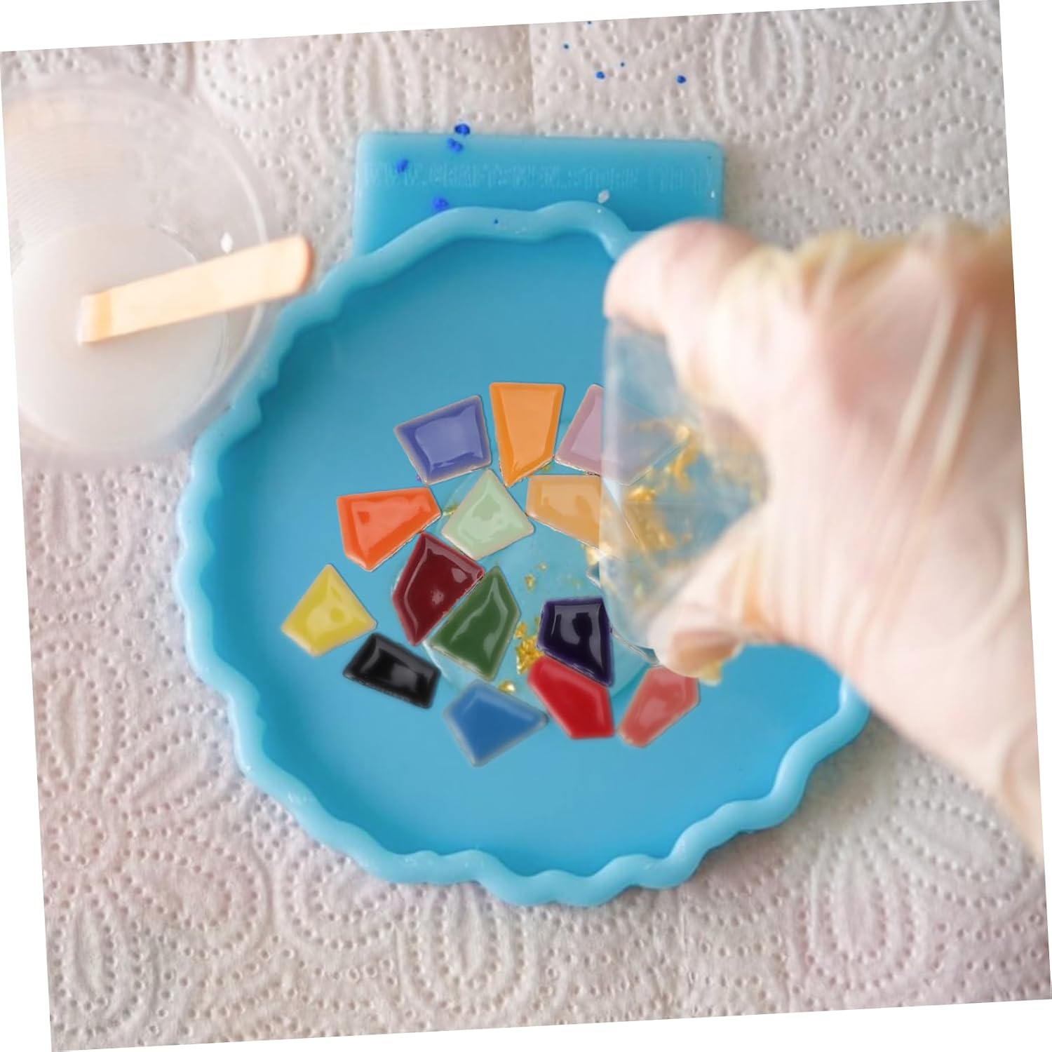 Veemoon Ceramic Mosaic Tiles 200g Irregular Glazed Porcelain Pieces for DIY Crafts - Vases & Home Decor