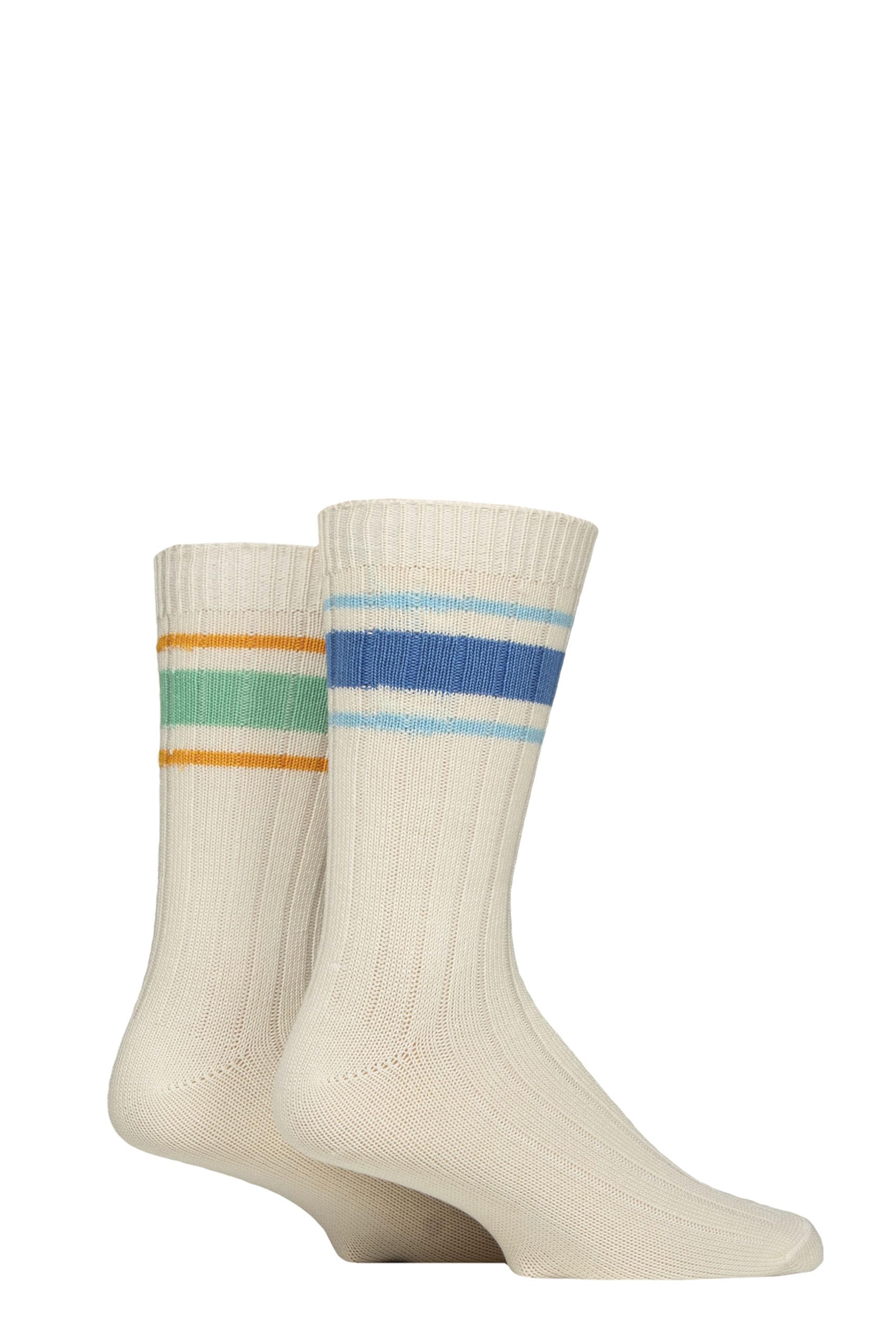 6 PAIRS GLENMUIR Off White Mint Soft Bamboo MENS Leisure SOCKS 7-11 40-46 shlf28