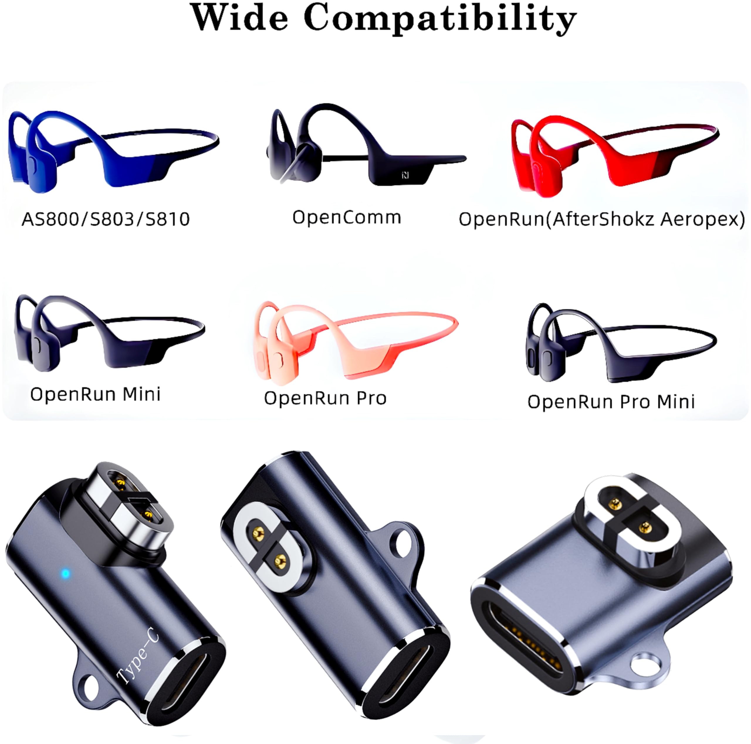 Amazon.com: sweguard Shokz Headphone Charger Adapter 3-Pack USB C