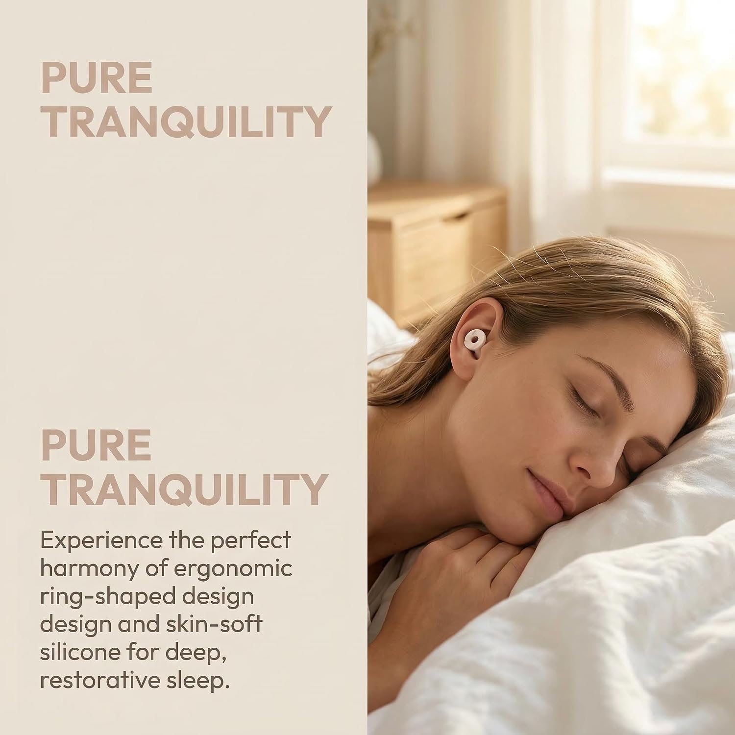 [EBANKJ] White Ear Plugs for Sleeping - Soft Silicone Noise Cancelling for Side Sleepers, Clean & Hypoallergenic, Reusable Hearing Protection for Snoring, Yoga, Study & White Noise