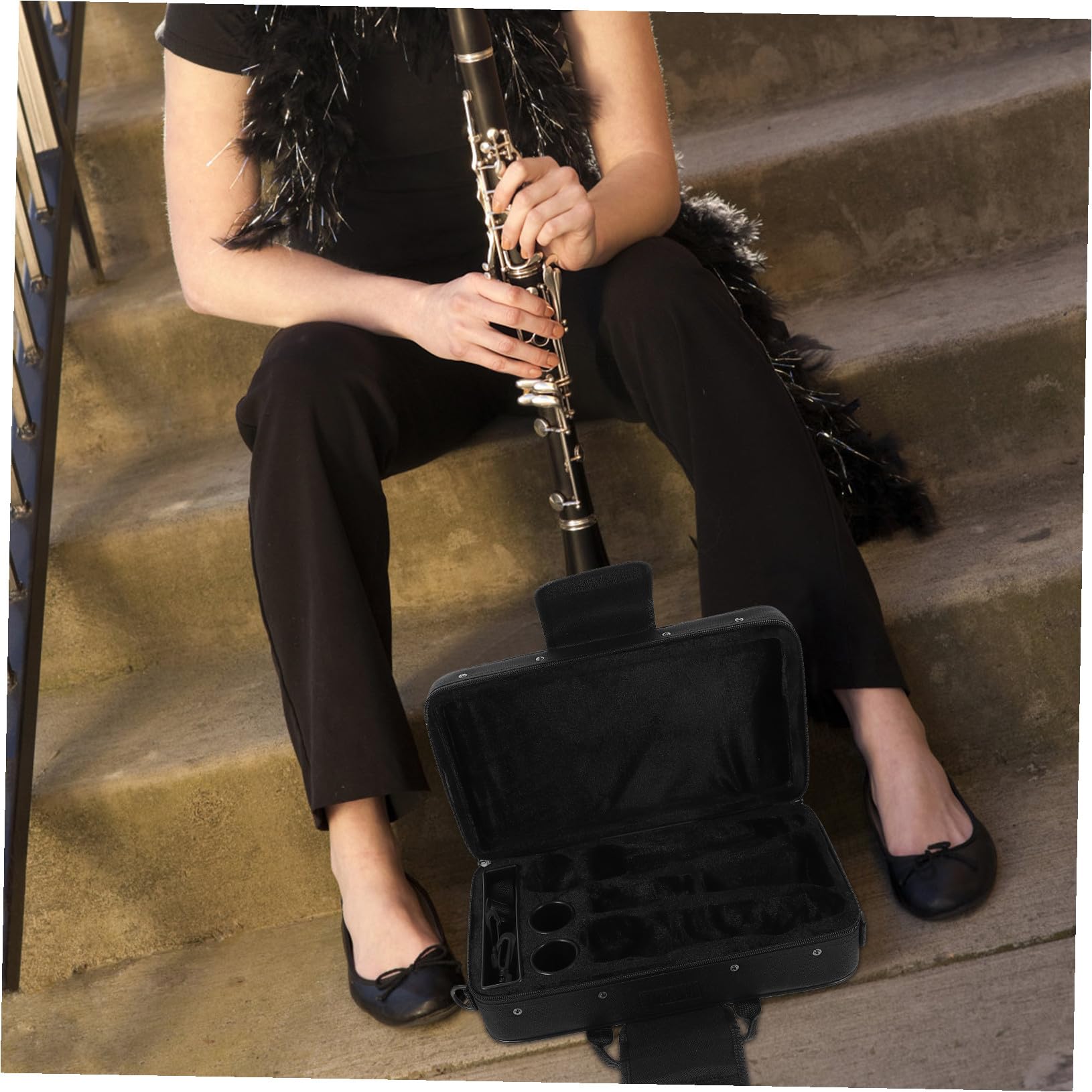 Abaodam Custodia Per Clarinetto in Tessuto Oxford Nero Leggera E Compatta Con Manici Per Trasporto Facile E Protezione Da Urti Polvere E Graffi