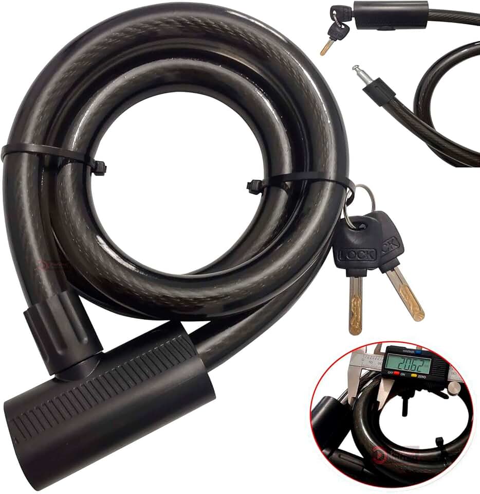 Cadeado Corrente Extra Grande 120cm Aço de 20MM Grosso Tranca Anti Furto Com 2 Chaves Para Bicicleta Moto Bike Estepe Portão Grade Porta Trava