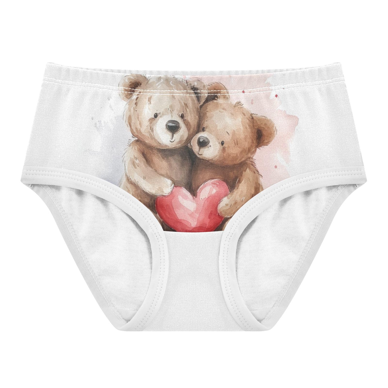 ALAZA Toddler Girls Cotton Hipster Underwear Soft Bear Heart 2 2 Pack 2T
