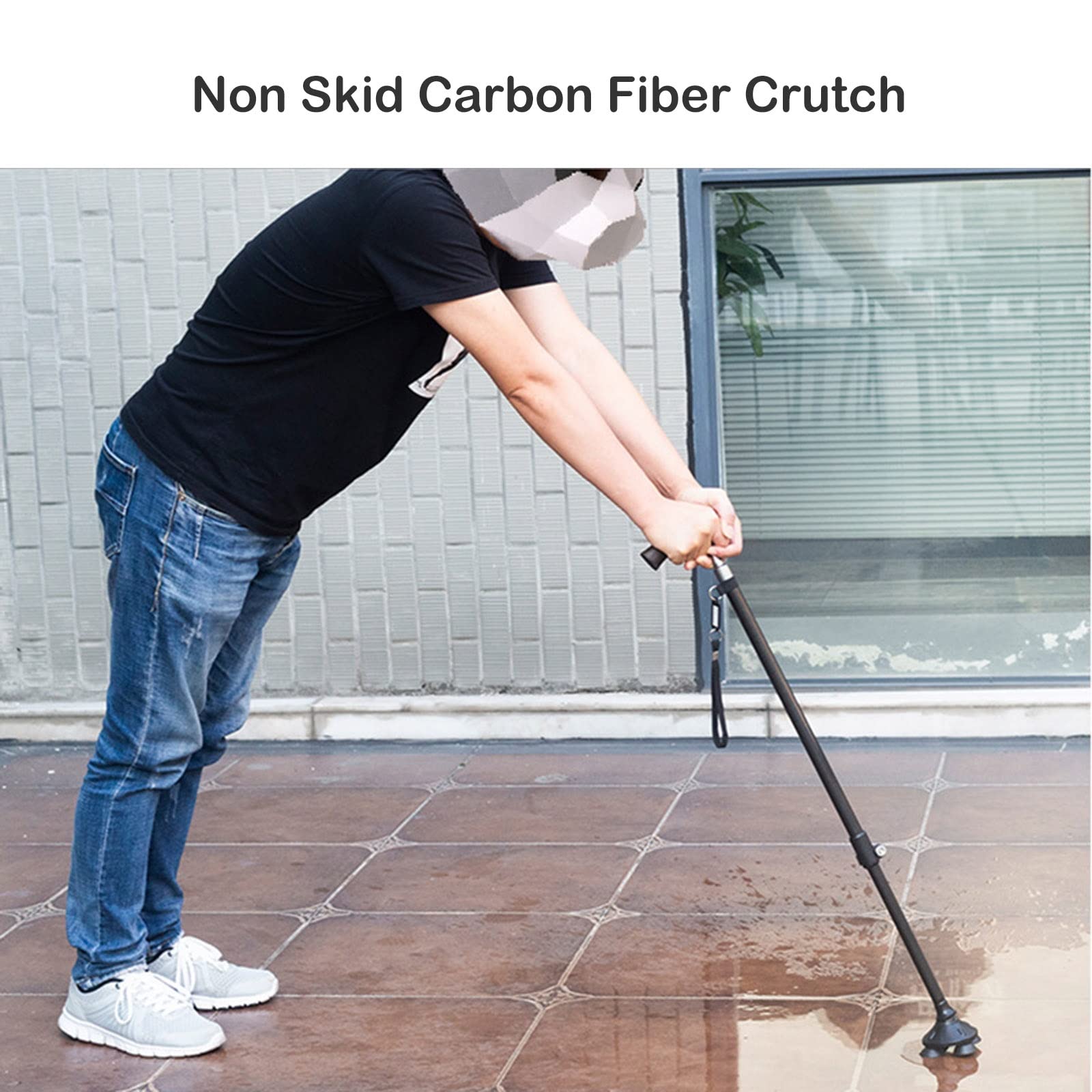 Bastón para Personas Mayores, Bastón Ajustable para Hombres Y Mujeres, Bastón de Fibra de Carbono, Bastón Autónomo con Base Cuádruple, para Artritis discapacitados Y Ancianos