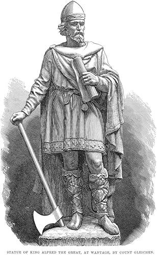 Alfred The Great (849-899) Nking Of Wessex 871-899 Grabado en madera inglés 1877 After A Statue Poster impreso por (18 x 24)