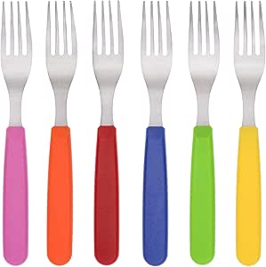 6 Tafelgabeln 19.8cm Edelstahl | Spülmaschinenfest | Mit Schwarzem Griff | Für Restaurant & Zuhause