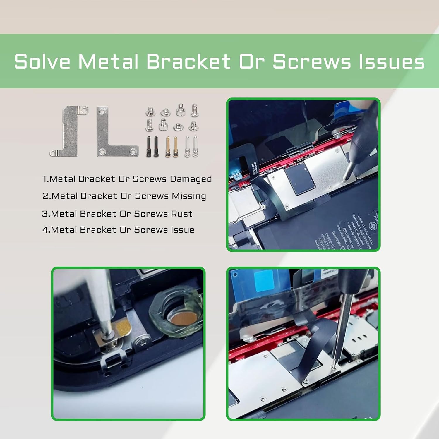 for iPhone 11 Complete Small Bracket and Screws Replacement | Cover Parts Internal Metal Plate Full Screw Set with Fix Tool Repair Kit Screwdrivers for iPhone11 A2111 A2223 A2221