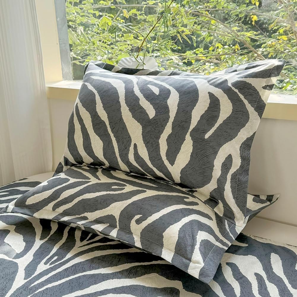 3 pcs Duvet Cover Set, Stylish Zebra Print Four Seasons Bedding Duvet Cover, Soft and Comfortable Skin-Friendly Duvet Cover, Suitable for Bedroom and Guest Room (Twin)