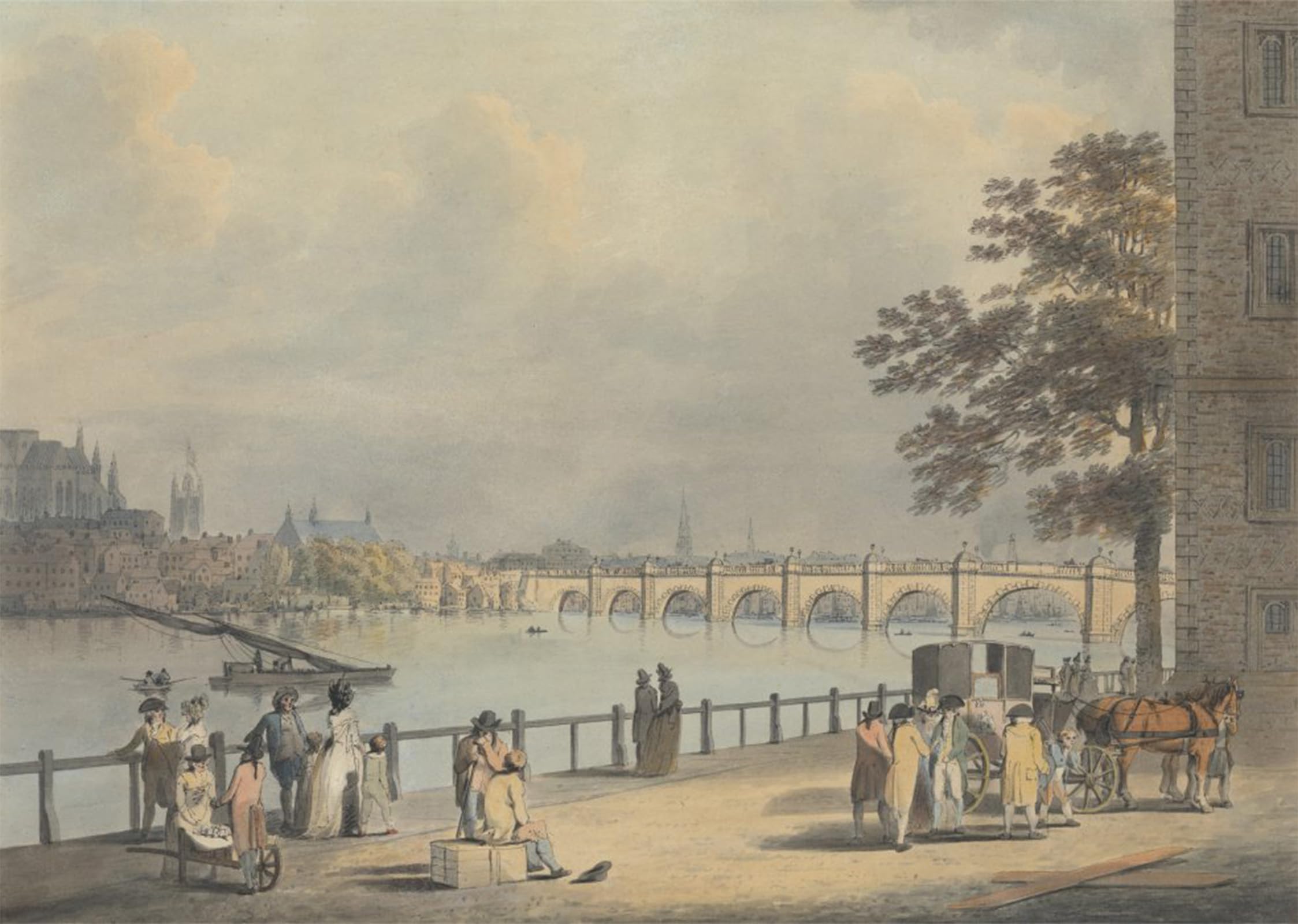 ARTXLXXBN Famous Art Print Poster Vintage Wall Art Westminster From the South Bank by Famous Artist Canvas Art Poster for Home Decor 60x90cm
