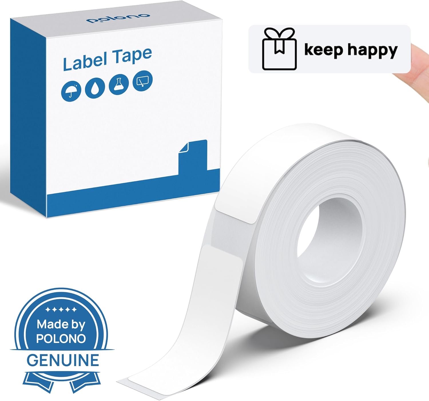 POLONO - Amazon Seller POLONO Label Maker Tape, Adapted Print Paper 15x40mm(0.59"x1.57"), 180 Labels | High Quality, No BPA or BPS, Water Proof, Oil Proof, Compatible with P31S Label Maker, Usable in School Office Home Storage sold by POLONO - Amazon Seller