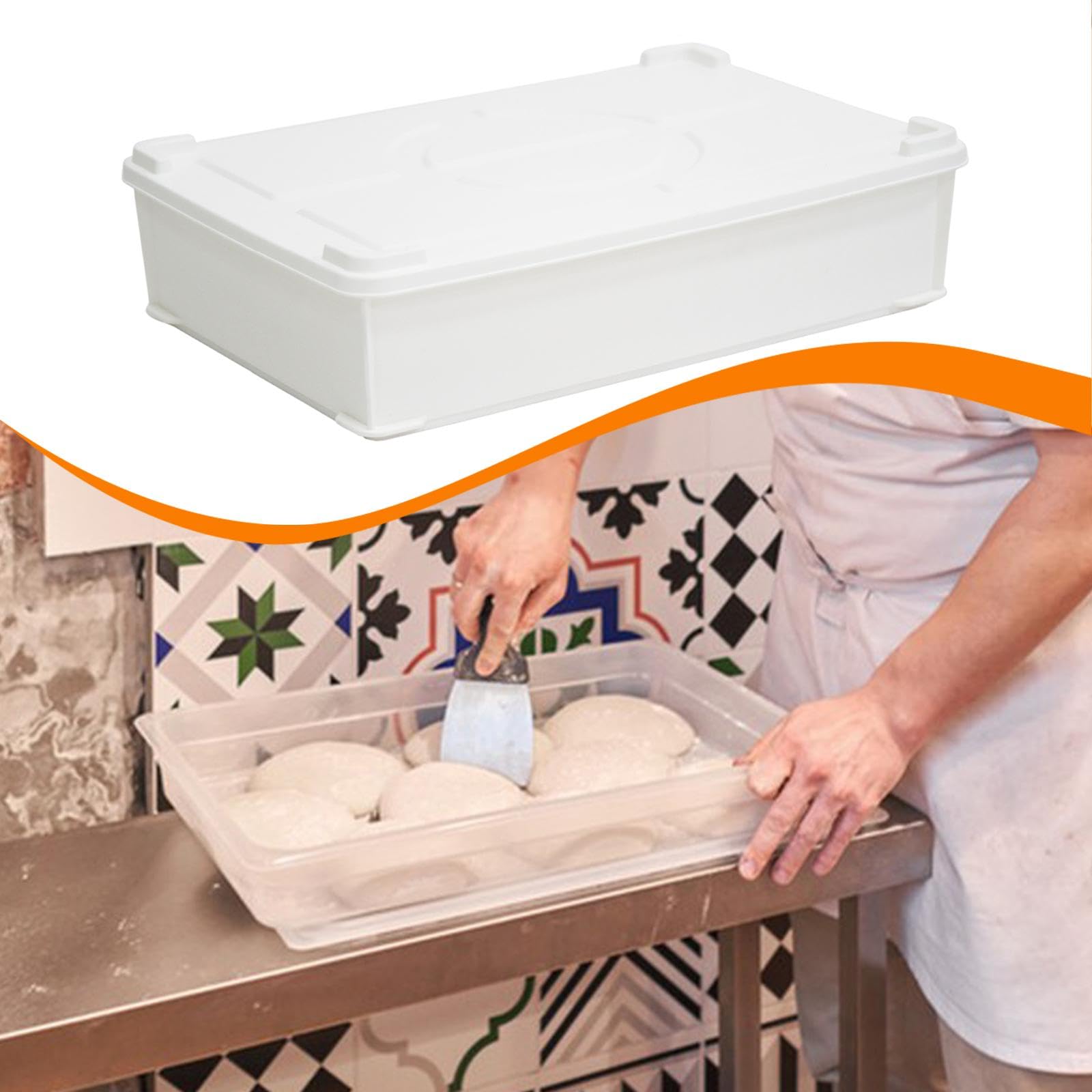 Scatola per Pizza con Coperchio, Scatola per Il Pane, Accessori, Contenitore per La Preparazione in Ristorante, Uso Commerciale, Bianco Grande