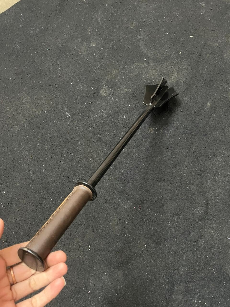 Medieval Mace Replica – Hand-Forged Steel with Leather Grip & Wrist Strap – Great for LARP, Cosplay, Training