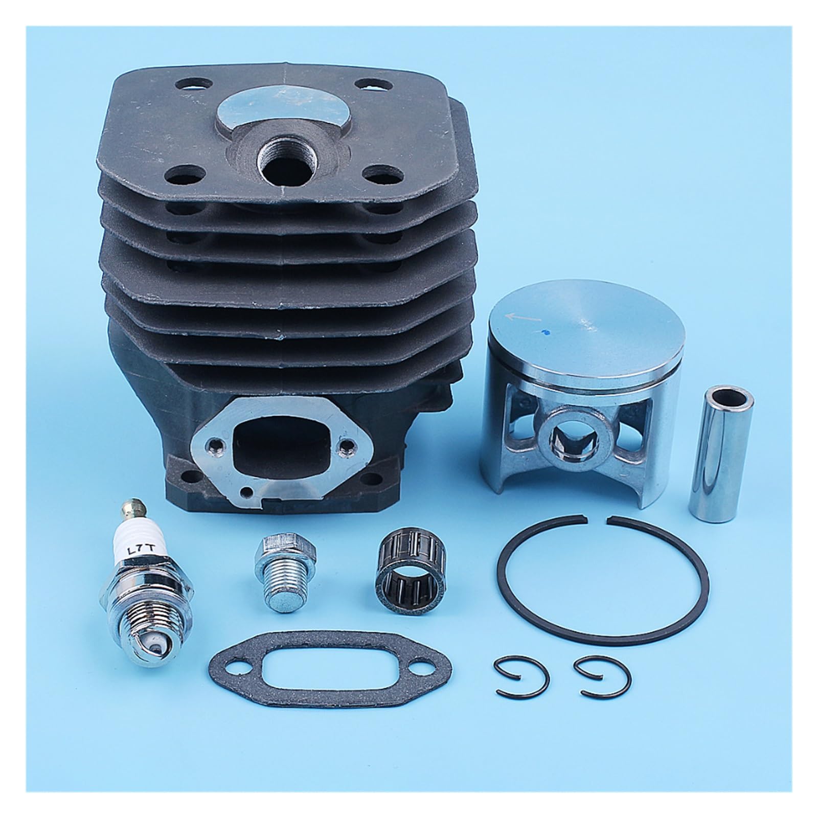 Pistón de Cilindro de 48mm, Kit de cojinete de Pasador de 12mm for Husqvarna 262XP 262 261, Piezas de Repuesto de Junta de Escape recubierta de Motosierra
