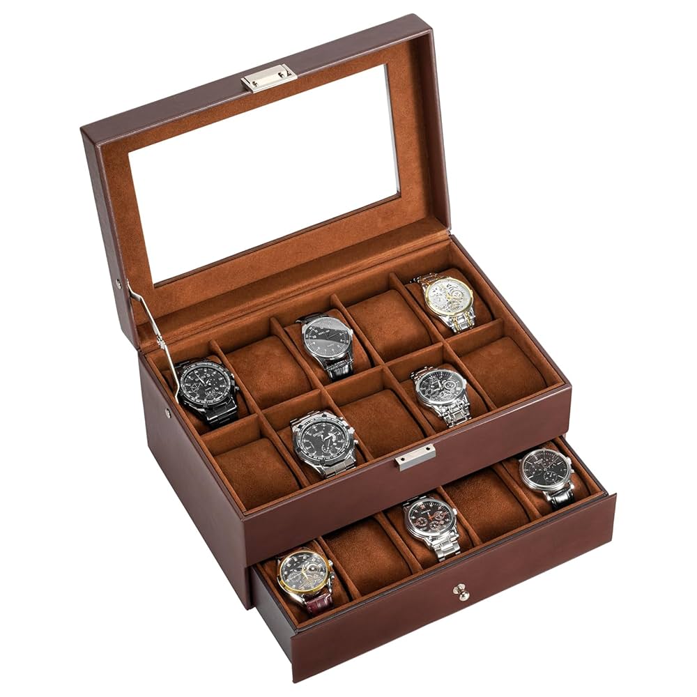 ProCase Watch Box for Men, 20 Slot Watch Display Case Mens
