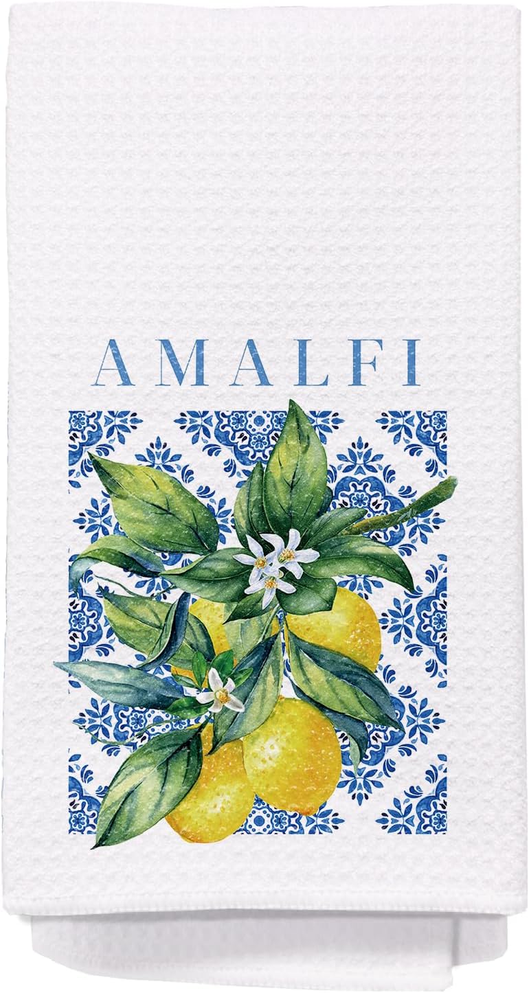 Italian Salute Cheers Wine Kitchen Towels, Gifts for Alcohol Lovers Dish Tea Bar Towels for Kitchen Bar Cart Pub, Colorful Fruits Italy Wine Decorative Hand Towels, 16x24 Inch