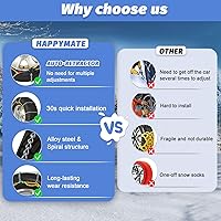 Vista 3 de Cadenas de nieve para automóviles, 2 x 12 mm, instalación rápida de 30 segundos de cadenas de neumáticos con tensor automático, cadena de tracción