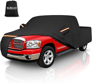 Waterproof Car Cover for 1994-2008 Dodge Ram 1500 Pickup Regular Cab 6.5ft Bed, Heavy Duty Full Pickup Truck Cover for Ram 1500 1994-2002 2-Door Club Cab Short Bed with Zipper Door