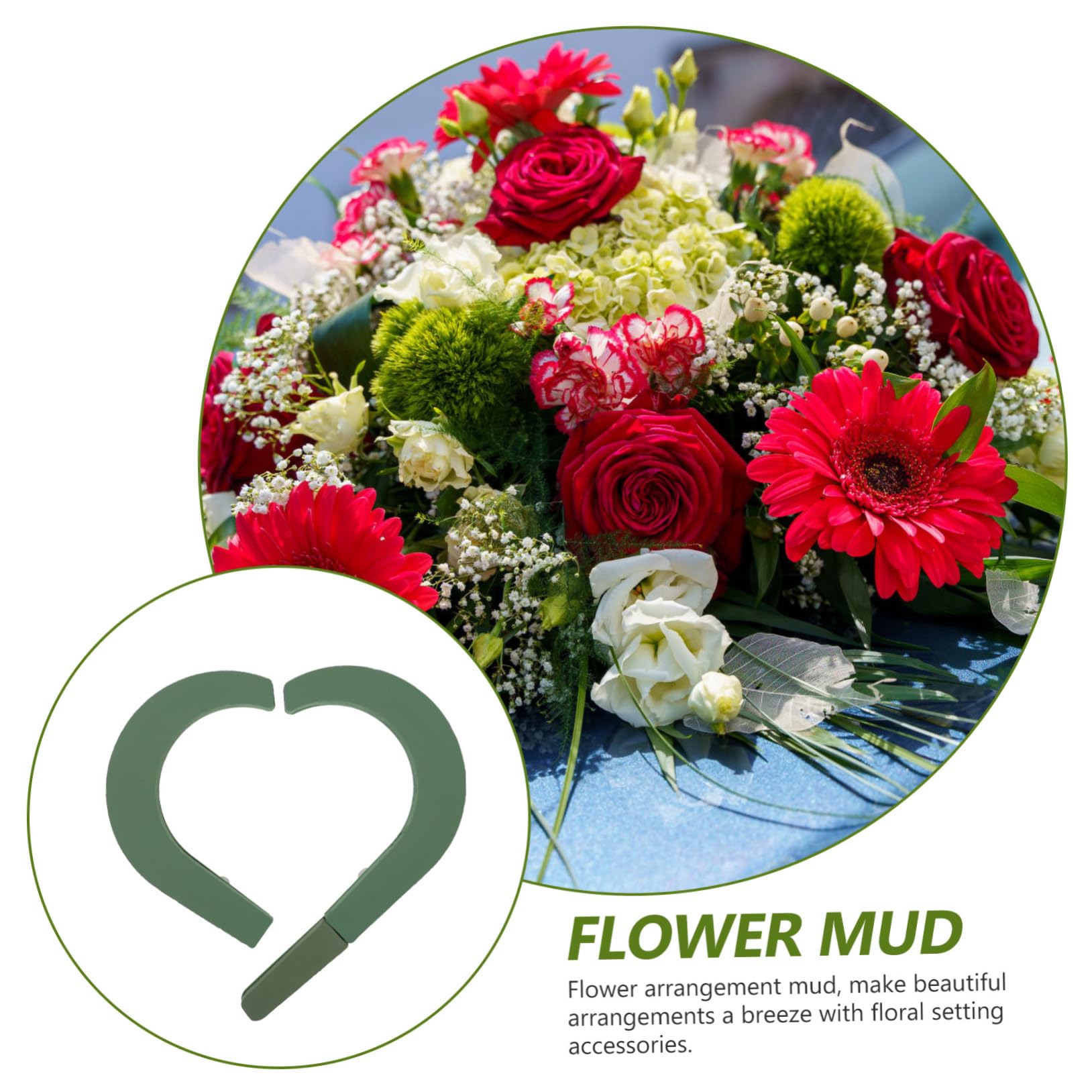 Herzförmiger Blumensteckschaum für Hochzeitsautos, Grün, Schaumstoff