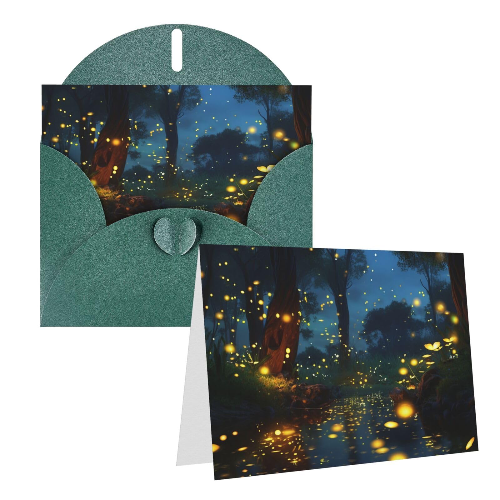 LHDGBNV Blank Greetings Card 4'' X 6'' Thank You Cards With Envelopes Note Cards Fireflies All Occasion Cards For Christmas Holidays Birthday