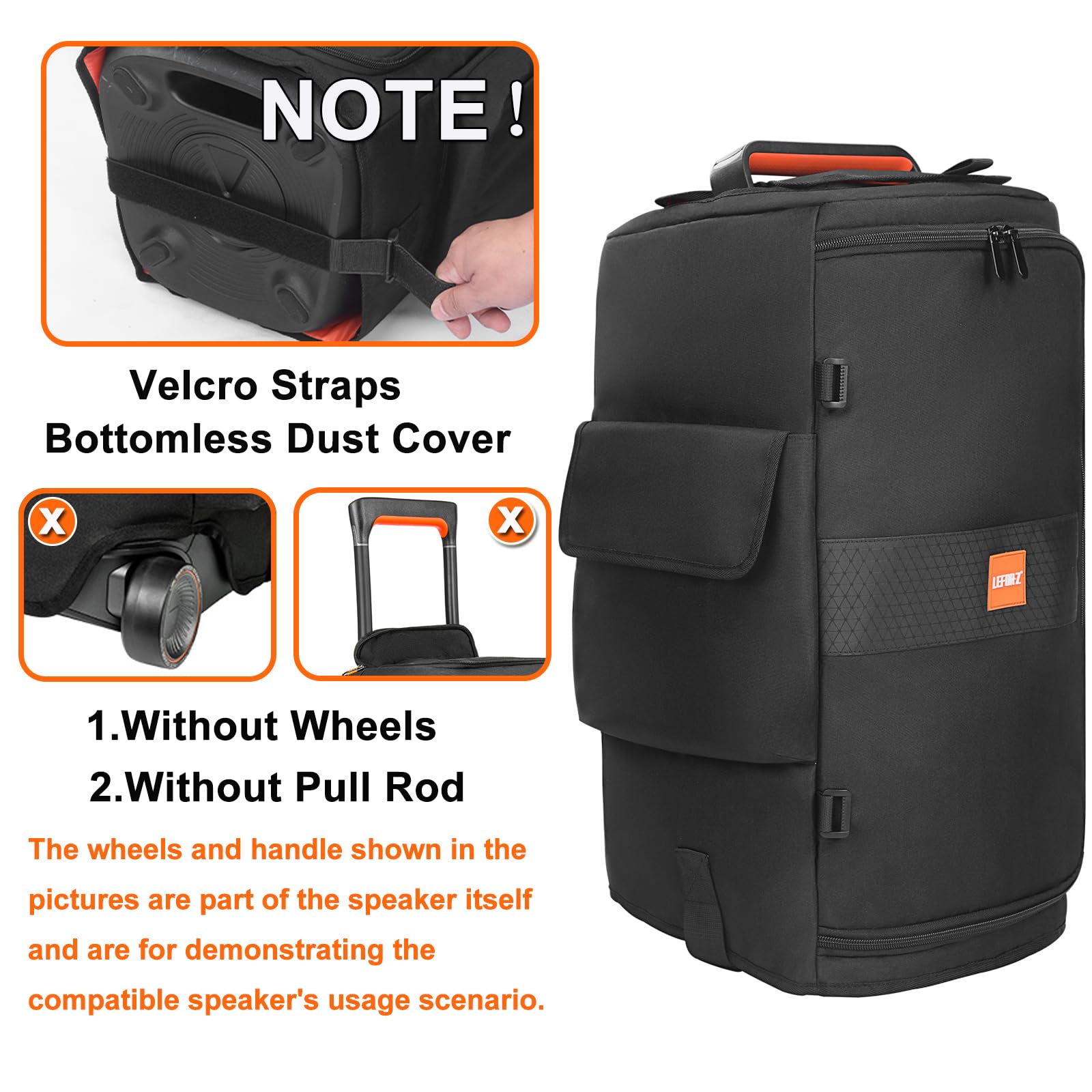 LEFOR·Z Custodia per altoparlanti compatibile con JBL PartyBox 120, custodia antipolvere per altoparlante senza fondo adatta per JBL PartyBox 110 per viaggi all'aperto, solo copertura, senza asta di