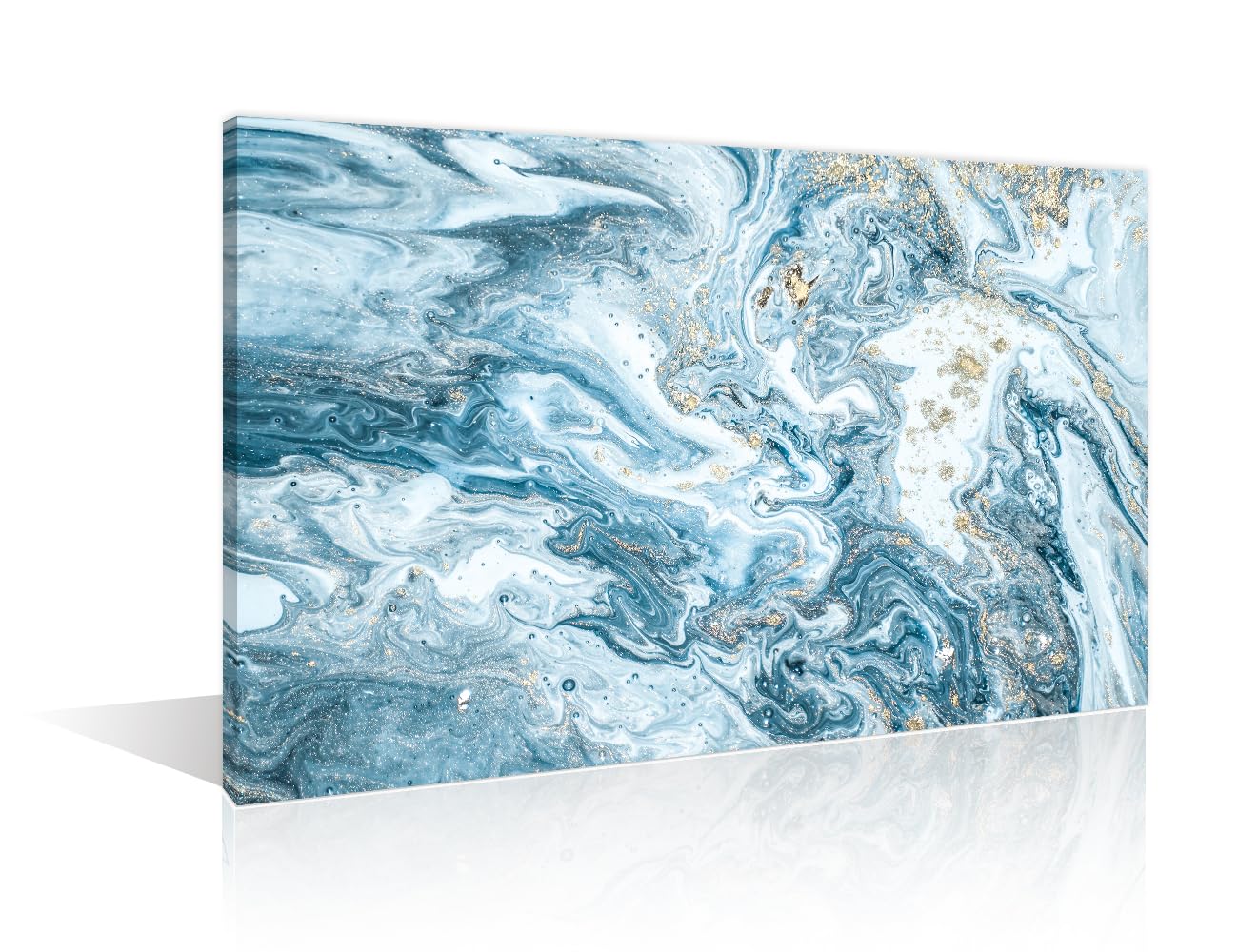 Abstract Ocean Marble Texture Pictures Canvas Wall Art for Living Room XX Large Wall Art Modern Artwork Contemporary Home Decor Print On Canvas Ready to Hang for Bedroom Office (24" Wx36 H) — image 1