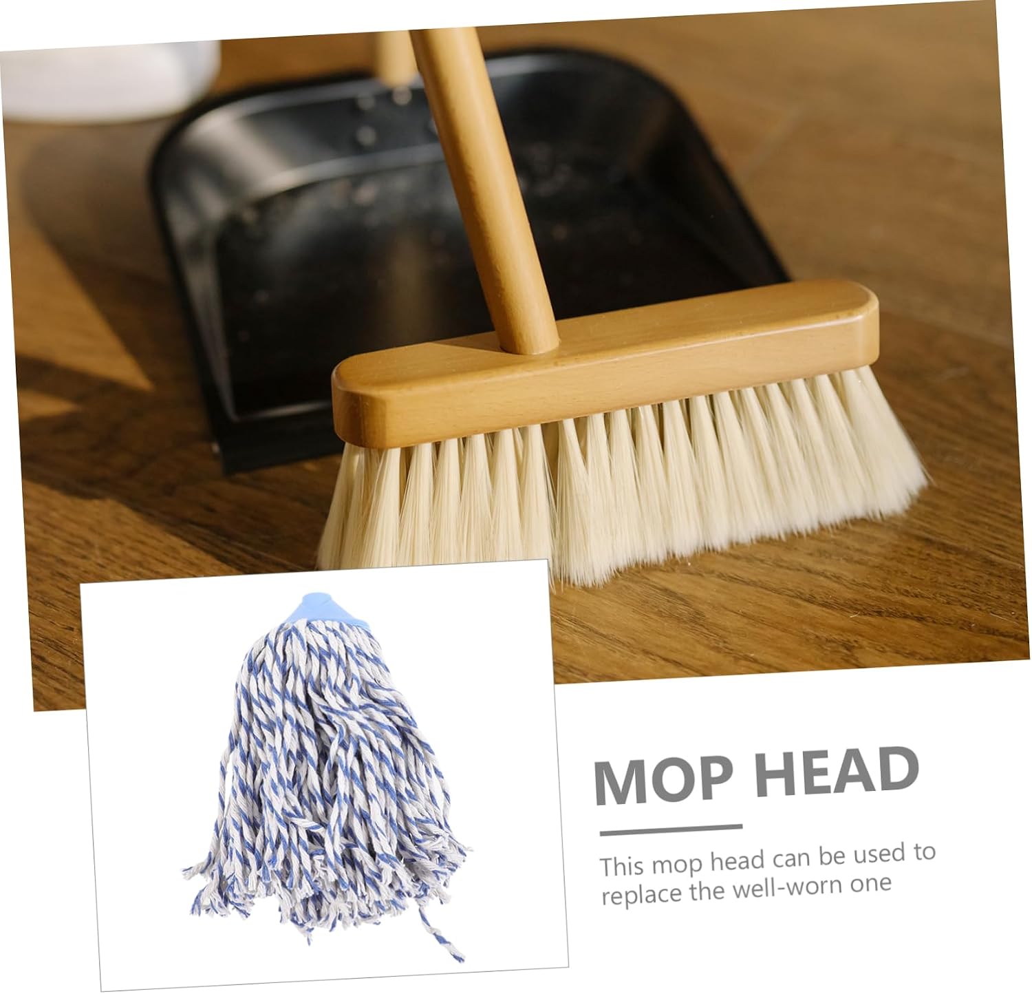Replaceable Plastic Broom Head for Indoor Cleaning Ergonomic Design Sweeper Part Flexible Bristle Refills for Home Floors Easy to Use for Corners and Pet Hair