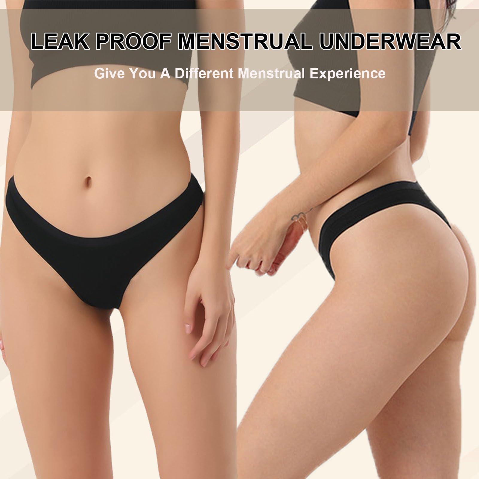 Biancheria Intima Mestruale per Donna, Mutande Mestruali Assorbenti, Perizoma Mestruale, Lavabili Donna Intimo Protettive 5 Pack