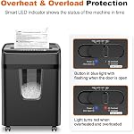 Bonsaii 12-Sheet Micro Cut Paper Shredder for Home Office, Heavy Duty Paper Shredder with 5.5 Gallon Pull-Out Bin, P-4 Security Level – Shreds Paper, CD, Credit Card, for Home Office Use(C282-B)