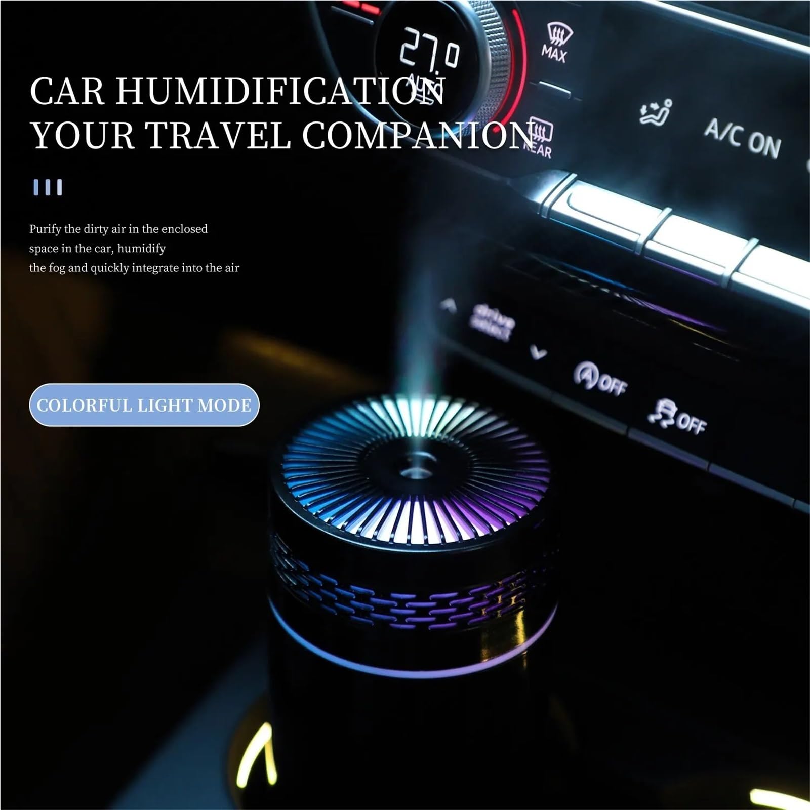 Umidificatore, Umidificatore d'aria for auto, mini umidificatore portatile a spruzzo, alintato a olio essenziale, for cara da letto per Casa e l'ufficio(Pink)