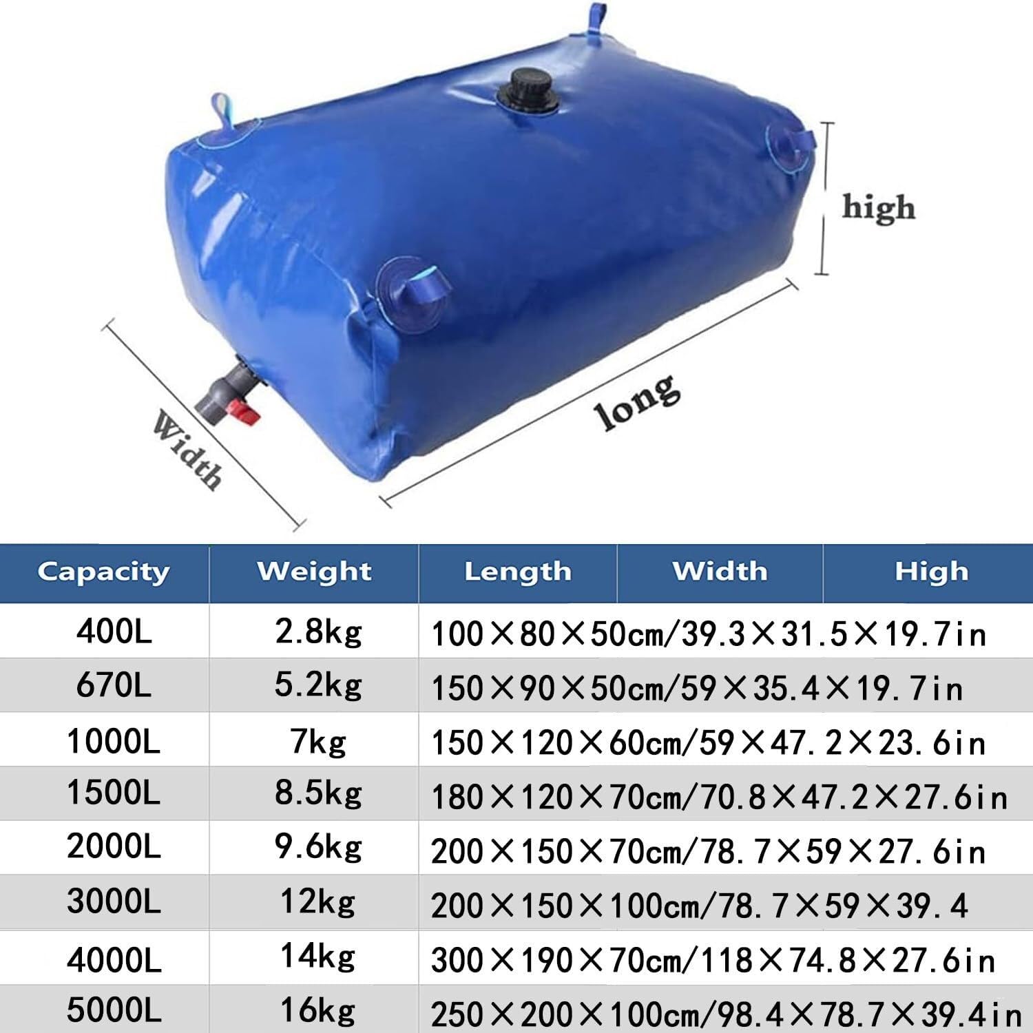 Serbatoio acqua flessibile Serbatoio flessibile for acqua Ba ispessito pieghevole montato su veicolo utilizzato for antincendio/edilizia/traffico giardino esterno portatile Pre-loading bag for bridges