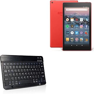Amazon Fire HD 8 (8th Gen 2018) Keyboard, BoxWave [SlimKeys Bluetooth Keyboard] Portable Keyboard with Integrated Commands for Amazon Fire HD 8 (8th Gen 2018) - Jet Black