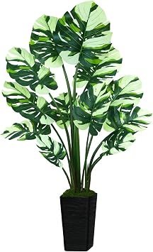 UPBUD 64 Artificial Monstera Deliciosa Plant, Fake Swiss Cheese Tree