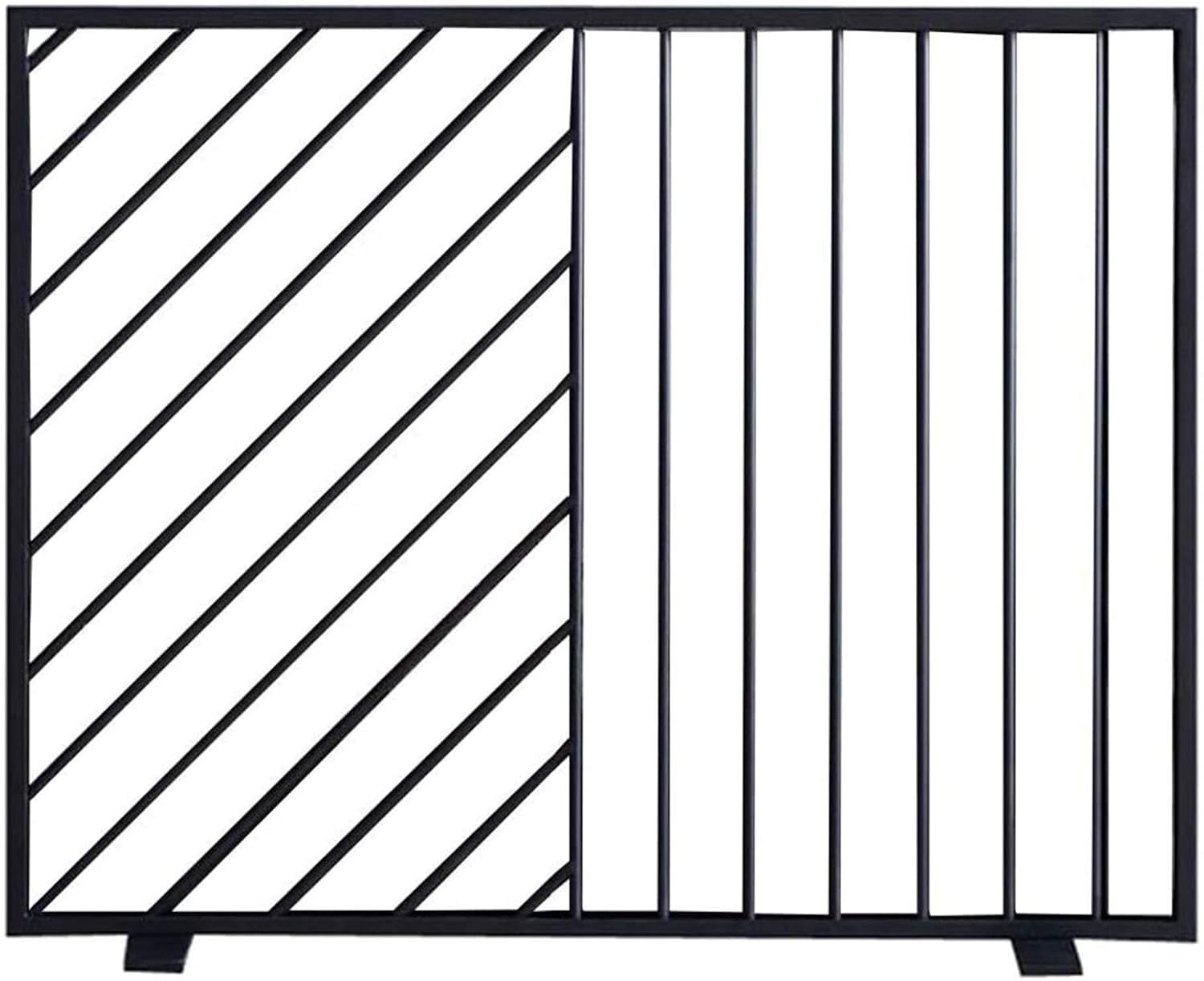 OUPAI Large Wrought Iron Fireplace Screen - Durable Spark Guard Mesh Protector for Wood Burners, Gas Fireplaces, and Stoves - Elegant Fire Safety Solution