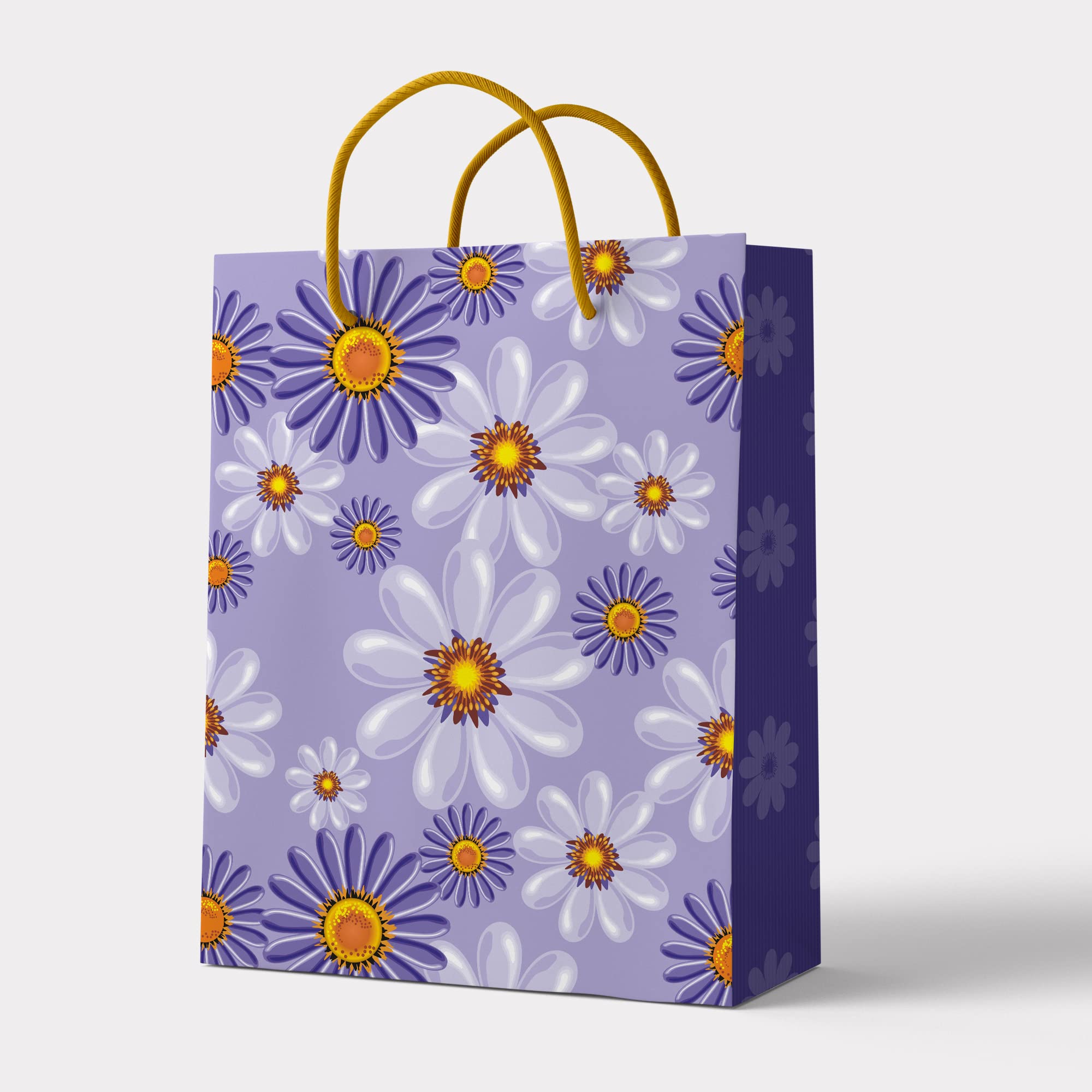 Apex Paper Bags for Return gift, Birthday, Wedding Size 7x9x3 inch Pack of 10 (A4-PurpleFlora)