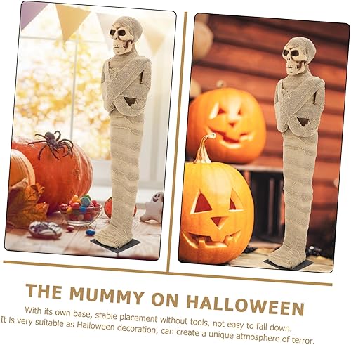 Miniatura 9 de IMIKEYA Estatua de cadáver Tutankamón, 1 unidad, momia de Halloween, cuerpo humano, tela del antiguo Egipto, adorno de Halloween para decoración del