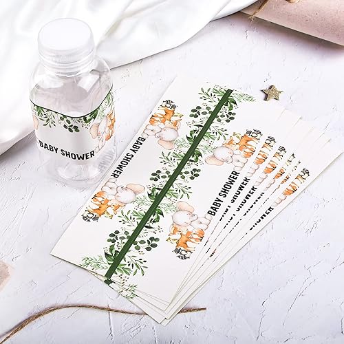 Miniatura 6 de 48 etiquetas para botellas de agua de animales de la selva, envolturas para botellas de agua para baby shower, calcomanías impermeables para