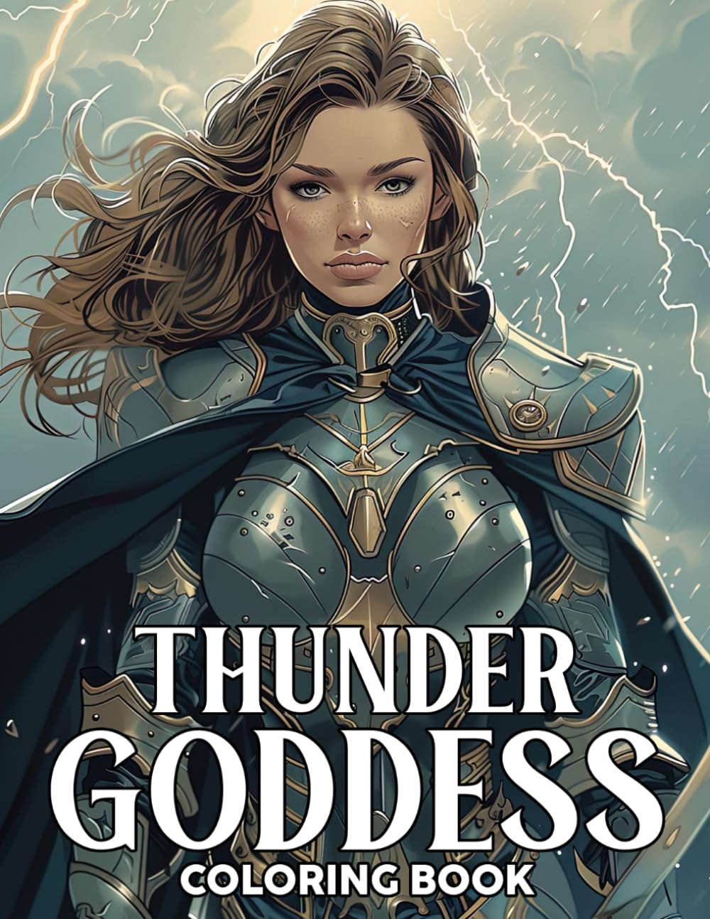 Thunder Goddess Coloring Book: Storm Goddess Power Coloring pages with Celestial Female Warrior Illustrations for All Ages Creativity and Inspiration