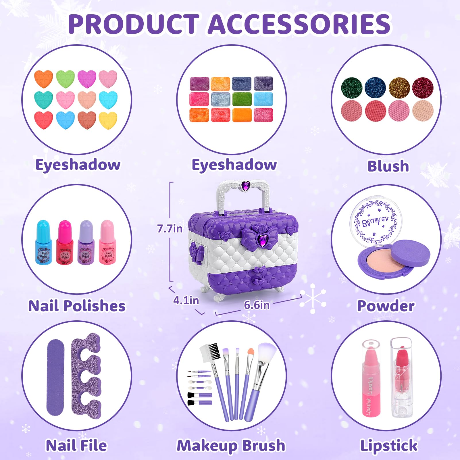 Kit di trucco finto con borsa cosmetica per bambine dai 3 ai 5 anni