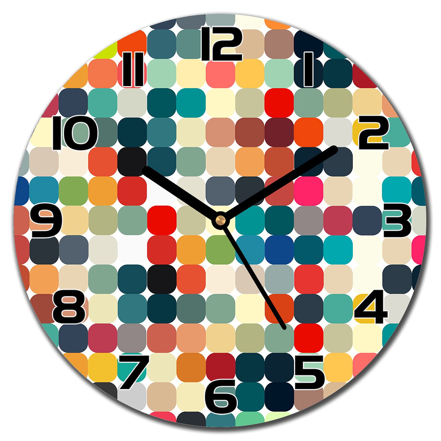 Horloge murale verre résolvant les murs vides grâce au style résumé géométrique rétro 30cm