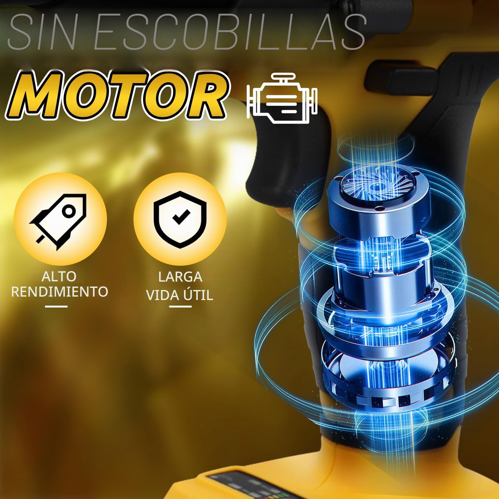 Remachadora Inalámbrica con 20 Remaches para Dewalt 20V (sin batería) | Pistola Remachadora Profesional, sin Escobillas, Luz LED, 3 Adaptadores y Llave, para Metal, Plástico y Cuero