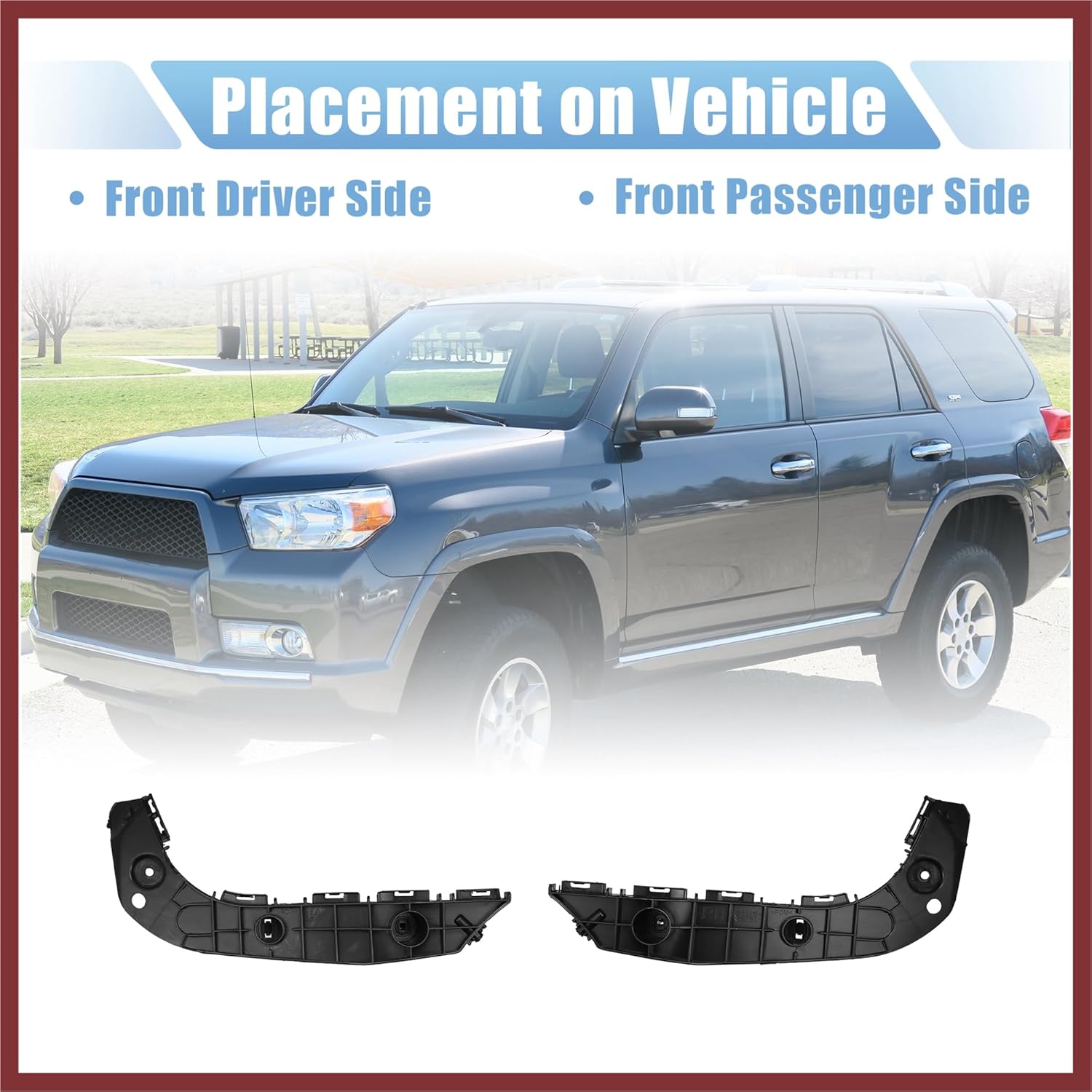 1 Pair Front Bumper Mount Support Bracket for Toyota 4Runner 2014-2018 5211535153 5211635152 Left and Right Side Replace Parts
