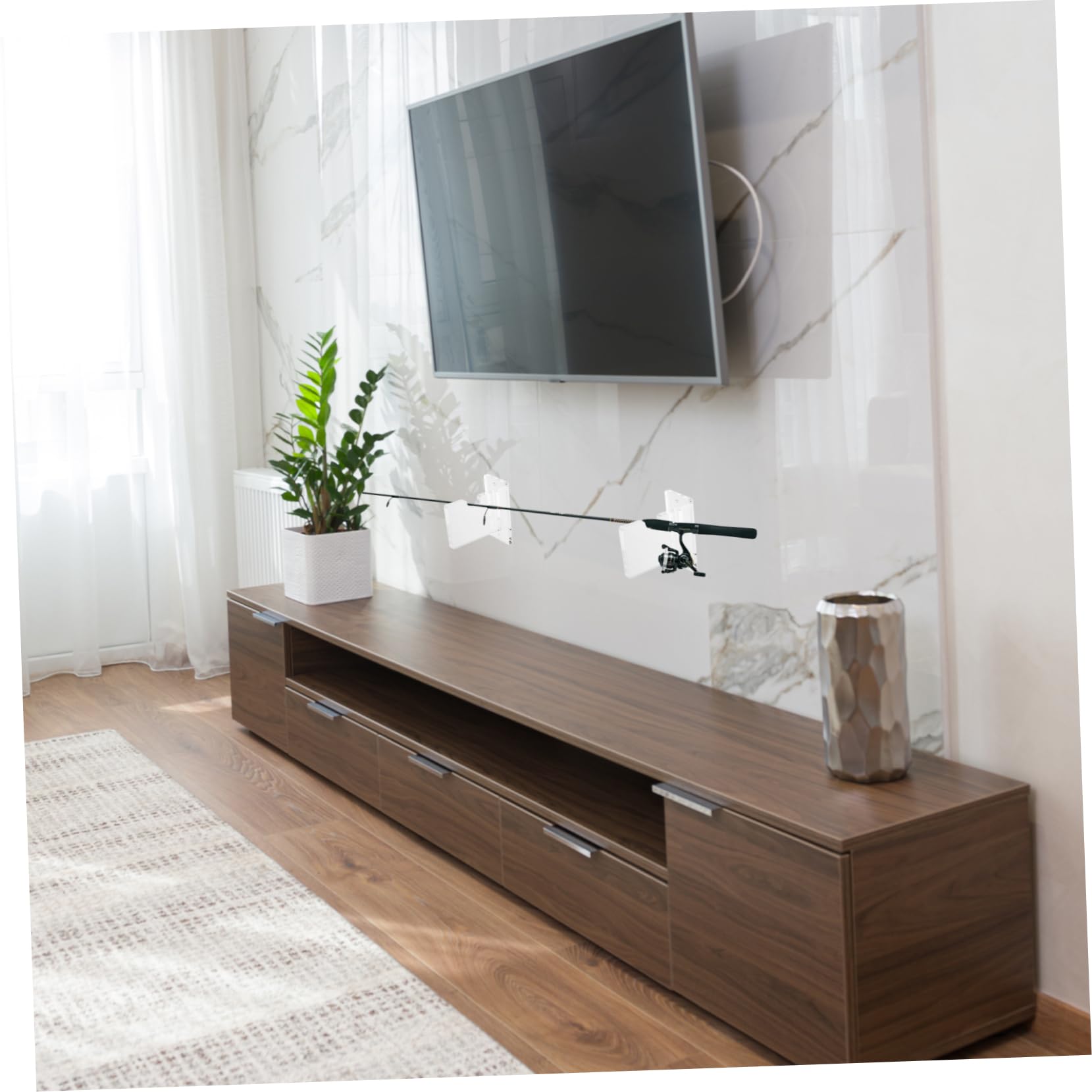 KOMBIUDA Multipurpose Fishing Rod -mounted Display Stand for Rods Hockey Sticks