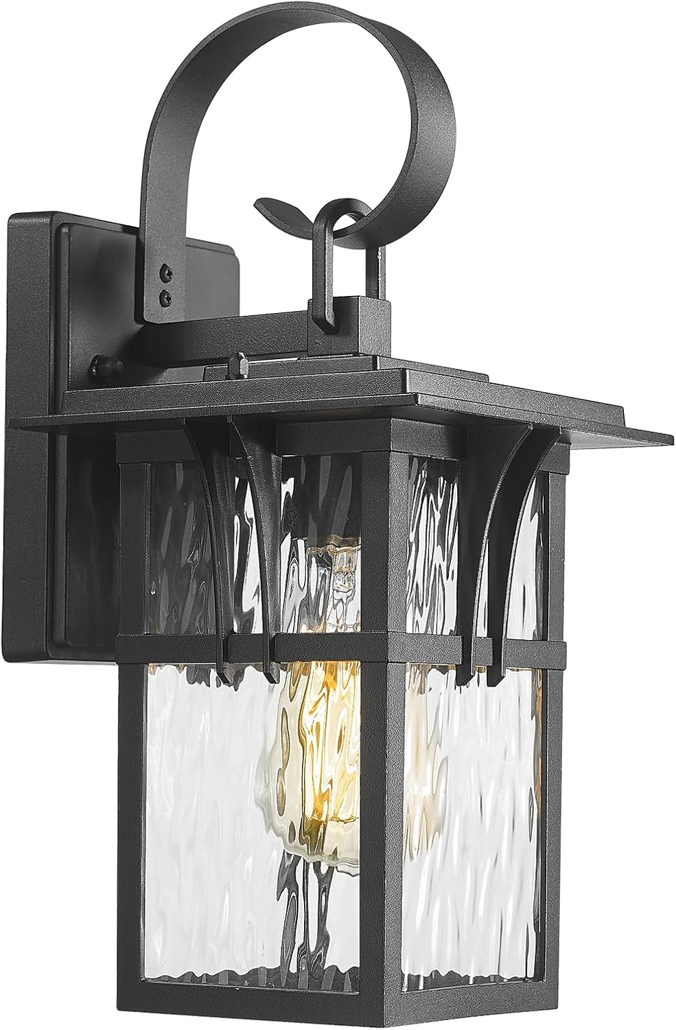 Darkaway Outdoor Wall Light,Exterior Lighting Fixtures Wall Mount Porch Lights Waterproof Outside Sconce with Water Ripple Glass for Patio Hallway Garage Front Door