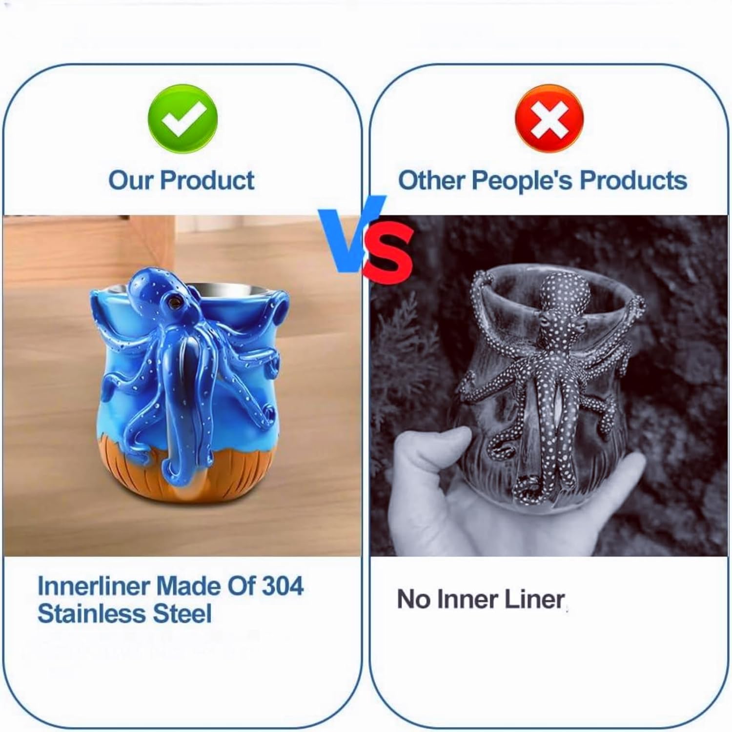 Octopus Coffee Mug Cool Ceramic Handmade Ocean Creature Octopus Cup - Image 4