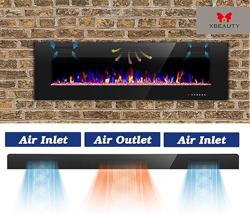 Miniatura 11 de Xbeauty Chimenea eléctrica de 36 pulgadas empotrada en la pared y montada en la pared, calentador de chimenea de 1500 W y chimenea lineal