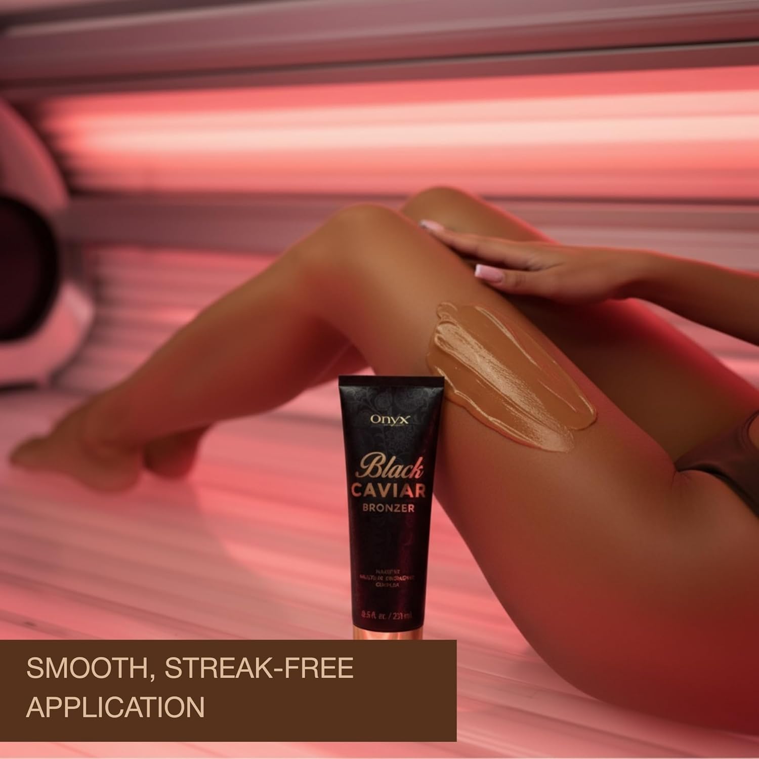 Onyx Black Caviar Dark Tanning Bed Lotion with Bronzer – Indoor Tanning Lotion Accelerator for a Deep, Fast Dark Tan | Hydrating Black Bronzer for Men & Women | 6.76 Fl Oz