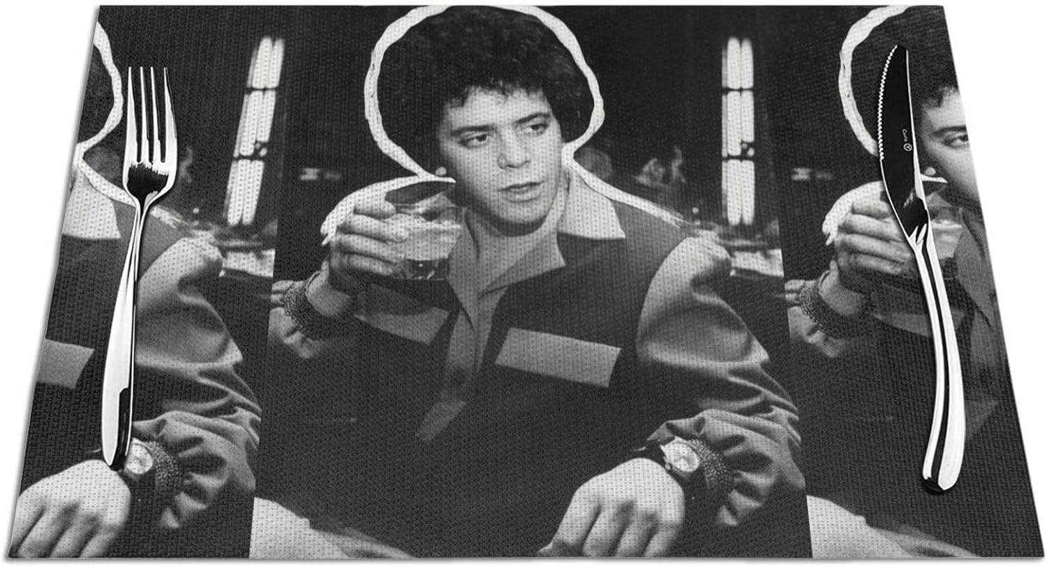 Lou Reed Dinner Placemats Set of 6 Woven Vinyl Laminated