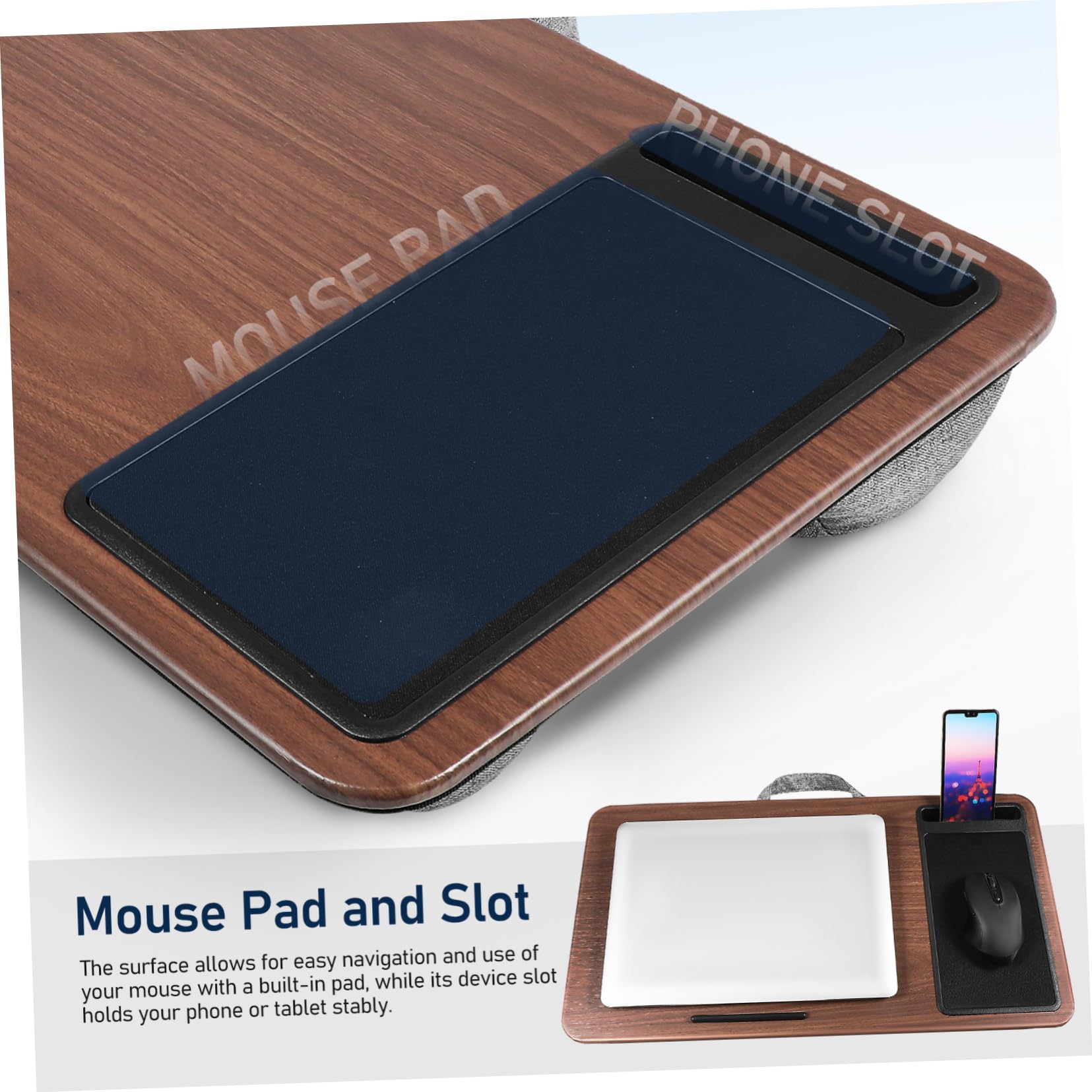 FELTECHELECTR Portable Lap Desk Device Ledge Soft Cushion for Comfort Lightweight Laptop Tray for Bed and Couch Use for Working Gaming and Studying