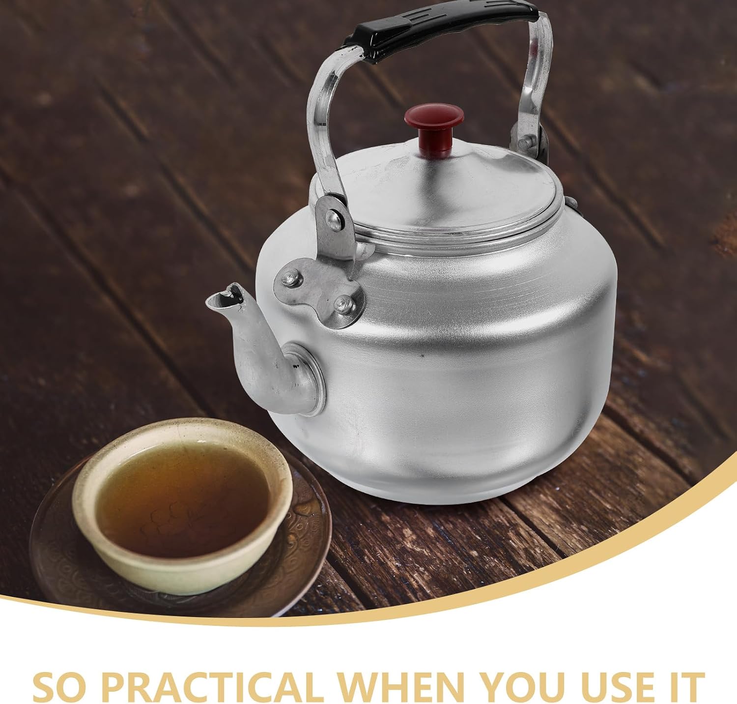 MAGICLULU Portable Small Teapot Heat Resistant Aluminum Kettle with Filter Screen Compact Design for Home Gas Stove Outdoor Camping 4.72X4.72X4.72 Inches